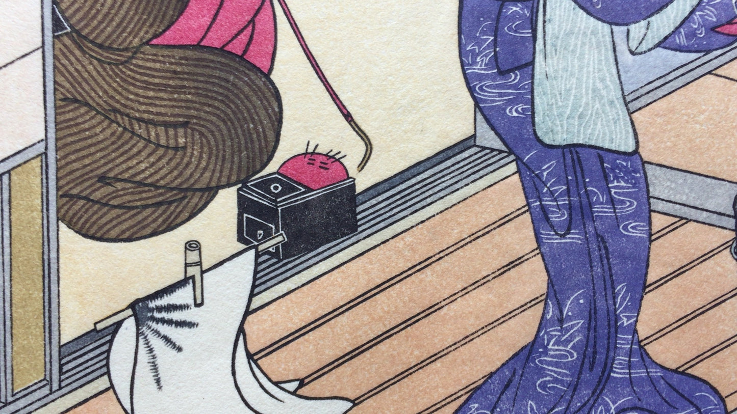 301 《榻榻米八景：手巾的归来》，铃木春信／再现浮世绘